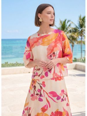 Blusa manga corta print floral LOLA CASADEMUNT