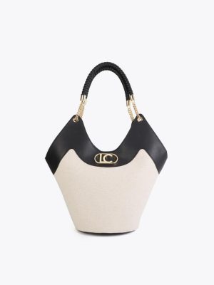Shopper desestructurado efecto piel y canvas bicolor LOLA CASADEMUNT