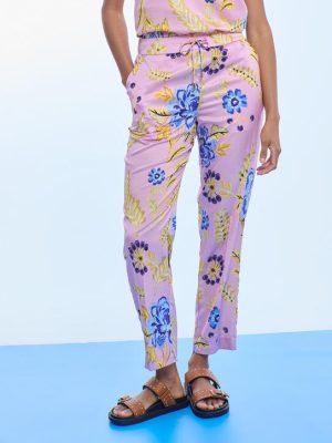 Jogger satinado print flores rosa multicolor LOLA CASADEMUNT