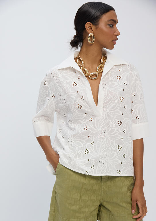 Camisa algodón escote pico abierto LOLA CASADEMUNT