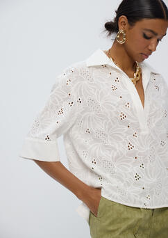 Camisa algodón escote pico abierto LOLA CASADEMUNT