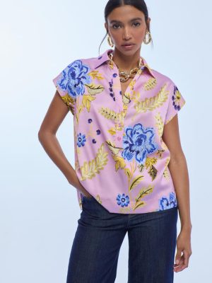 Blusa print flores rosa multicolor LOLA CASADEMUNT