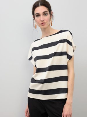 Blusa satinada rayas horizontal LOLA CASADEMUNT