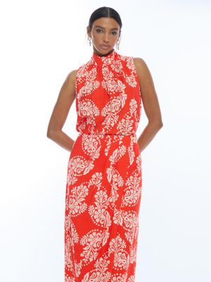 Top cuello alto paisley rojo LOLA CASADEMUNT