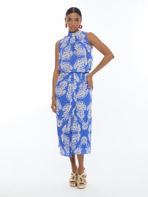 Falda pareo paisley azul LOLA CASADEMUNT