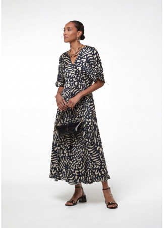 Vestido escote pico estampado LOLA CASADEMUNT - Imagen 8