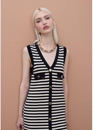 Vestido tricot largo de rayas LOLA CASADEMUNT