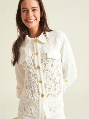 Camisa Lecan Bordado Y Bambula Doble OKY COKY