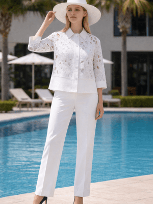 Chaqueta calada blanca CHRISTINA PARÍS