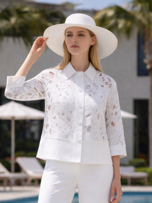 Chaqueta calada blanca CHRISTINA PARÍS