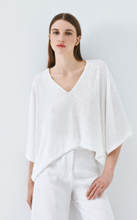 Blusa de lentejuelas con mangas de murciélago ACCESS