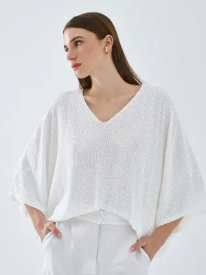 Blusa de lentejuelas con mangas murciélago ACCESS