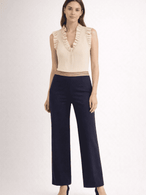 Pantalón punto de seda marino WALTRON