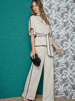 Conjunto bicolor blusa y pantalón ALBA CONDE