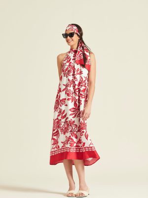 Vestido Cheva Viscosa Estampada Greca OKYCOKY