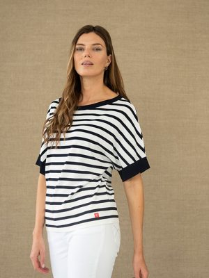 Jersey de rayas marineras con manga corta HONGO