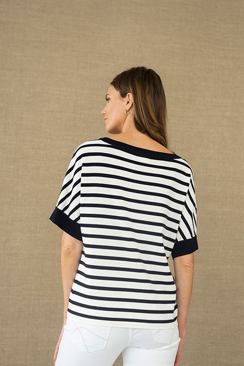 Jersey de rayas marineras con manga corta HONGO