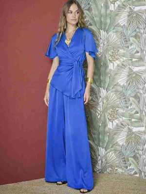 Conjunto satinado azul ALBA CONDE