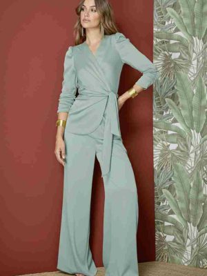 Conjunto satinado menta ALBA CONDE
