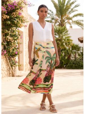 Falda estampado palmeras multicolor LOLA CASADEMUNT