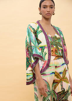 Kimono estampado palmeras multicolor LOLA CASADEMUNT