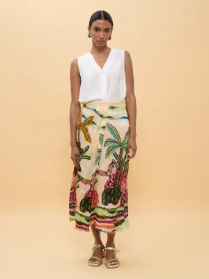 Falda estampado palmeras multicolor LOLA CASADEMUNT
