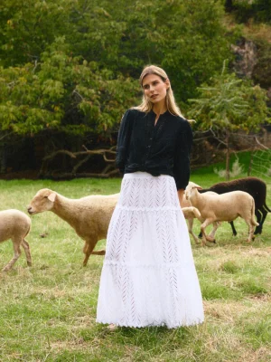 Falda Elba blanco TINTA Y BARILOCHE