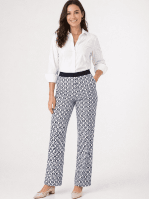 Pantalón punto de seda estampado geométrico WALTRON