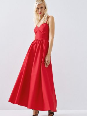 Vestido midi acampanado con detalles fruncidos ACCESS