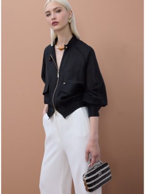 Chaqueta tipo bomber negra LOLA CASADEMUNT