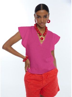 Blusa manga corta volantes LOLA CASADEMUNT