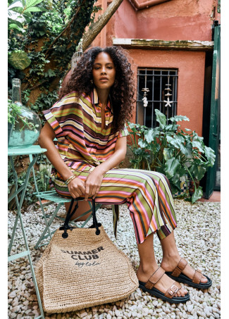 Culotte satinado print multirayas LOLA CASADEMUNT - Imagen 3
