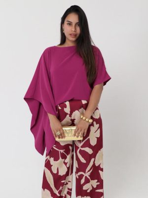 Blusa mangas asimetricas buganvilla LOLA CASADEMUNT