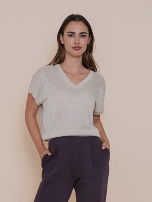 Top lúrex plateado WNT Collection