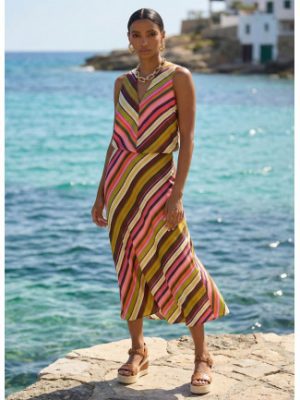 Top escote pico print multirayas LOLA CASADEMUNT