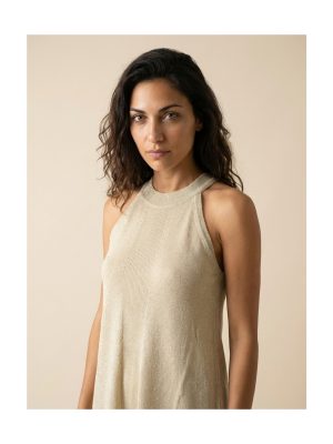 Top lurex halter calado dorado WNT Collection