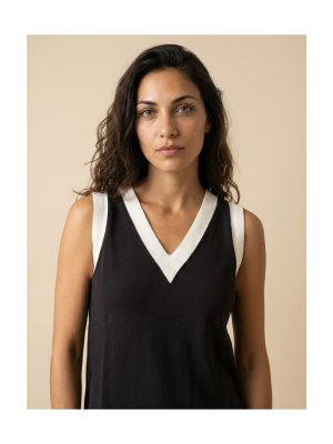 Top tirantes bicolor antracita WNT Collection