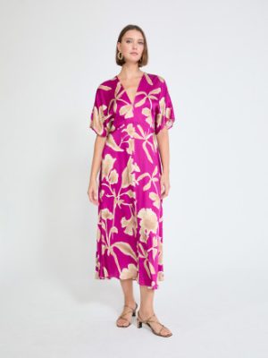 Vestido estampado con escote pico LOLA CASADEMUNT