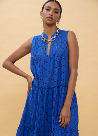 Vestido largo bordado suizo LOLA CASADEMUNT