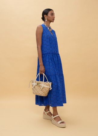 Vestido largo bordado suizo LOLA CASADEMUNT