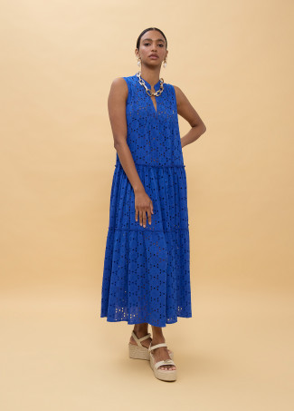 Vestido largo bordado suizo LOLA CASADEMUNT