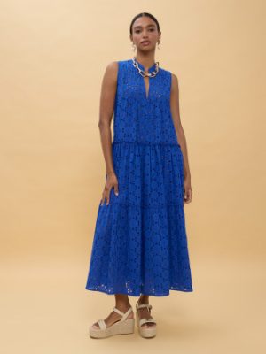 Vestido largo bordado suizo LOLA CASADEMUNT