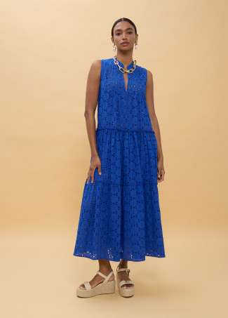 Vestido largo bordado suizo LOLA CASADEMUNT