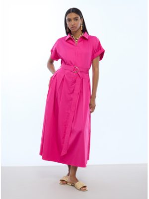 Vestido popelín color fucsia LOLA CASADEMUNT