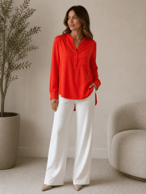 Camisa satinada coral CHARELI