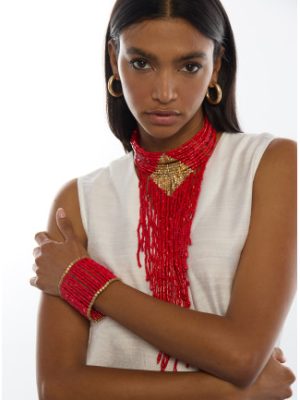 Collar cascada beads coral LOLA CASADEMUNT