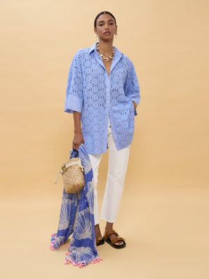 Vestido corto oversize bordado suizo LOLA CASADEMUNT