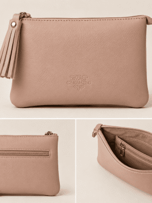 Monedero de napa rosa CARAMELO