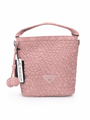 Bolso trenzado rosa CARAMELO