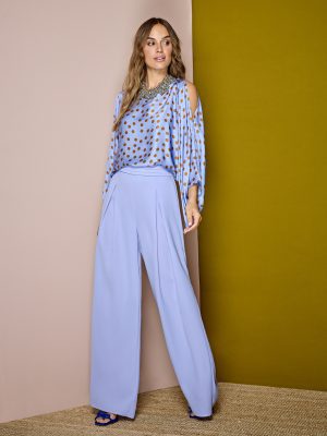 Pantalón de vestir malva pliegues ALBA CONDE